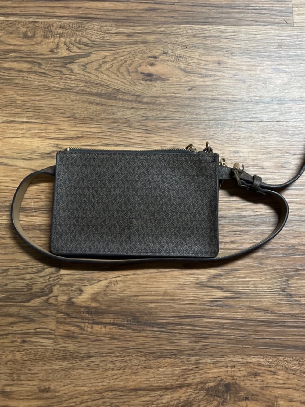 Crossbody Michael Kors Womens Brown MK Signature Chain Belt Bag